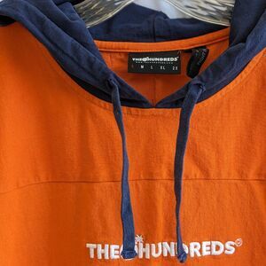 The Hundreds Bomb Long Sleeve Hooded Orange Tee Men Small Graphic Streetwear